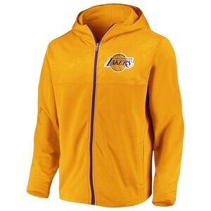 NBA Basketball Los Angeles Lakers Full Zip Hoodie Jacket Small Yellow Fanatics